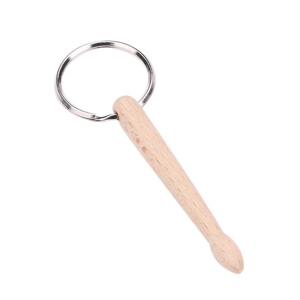 Description Picture 6 of item2 Types Wood Mini Drum Sticks Keychain Drumsticks Key Ring Chain Keyfob Percussion Gift Key Chain Fashion Hanging Accessories
