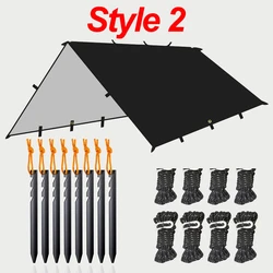 Waterproof Outdoor Tarp Shelter and Sun Shade Canopy - 4x4m (Black stlye 2)