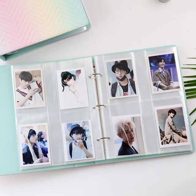 Rainbow Color Pu Bőr A5 Wide Binder Photocards Book Style Album 3 Hüvelykes 4 6 Mini Instax Kártya De Fotók - Image 4