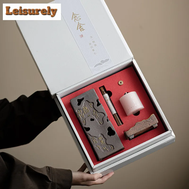 Lao Yanni Poetry And Prose Incense Burner Set Handmade Ceramic Thread Insertion Candlestick Busin