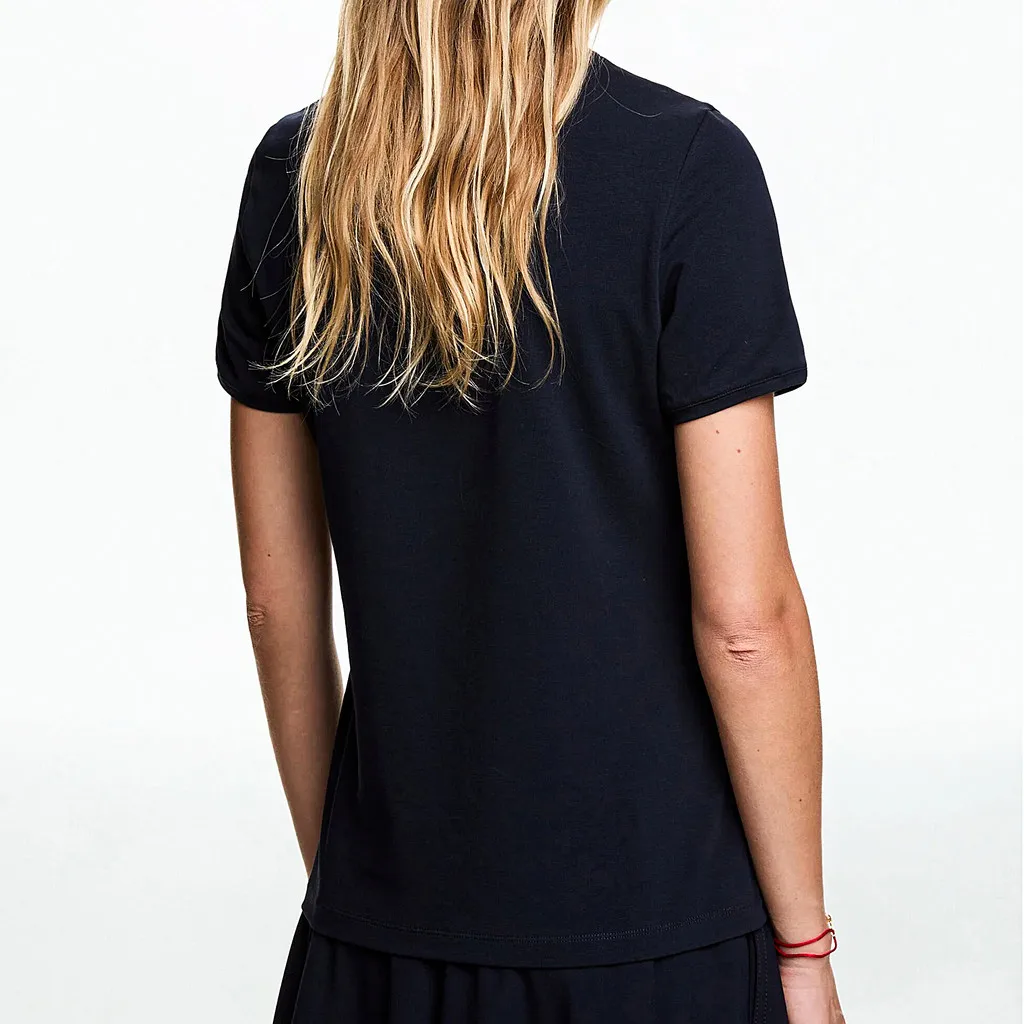 CHCH Women's T-shirt Summer New High Quality Round Neck Embroidered Texture Top 3