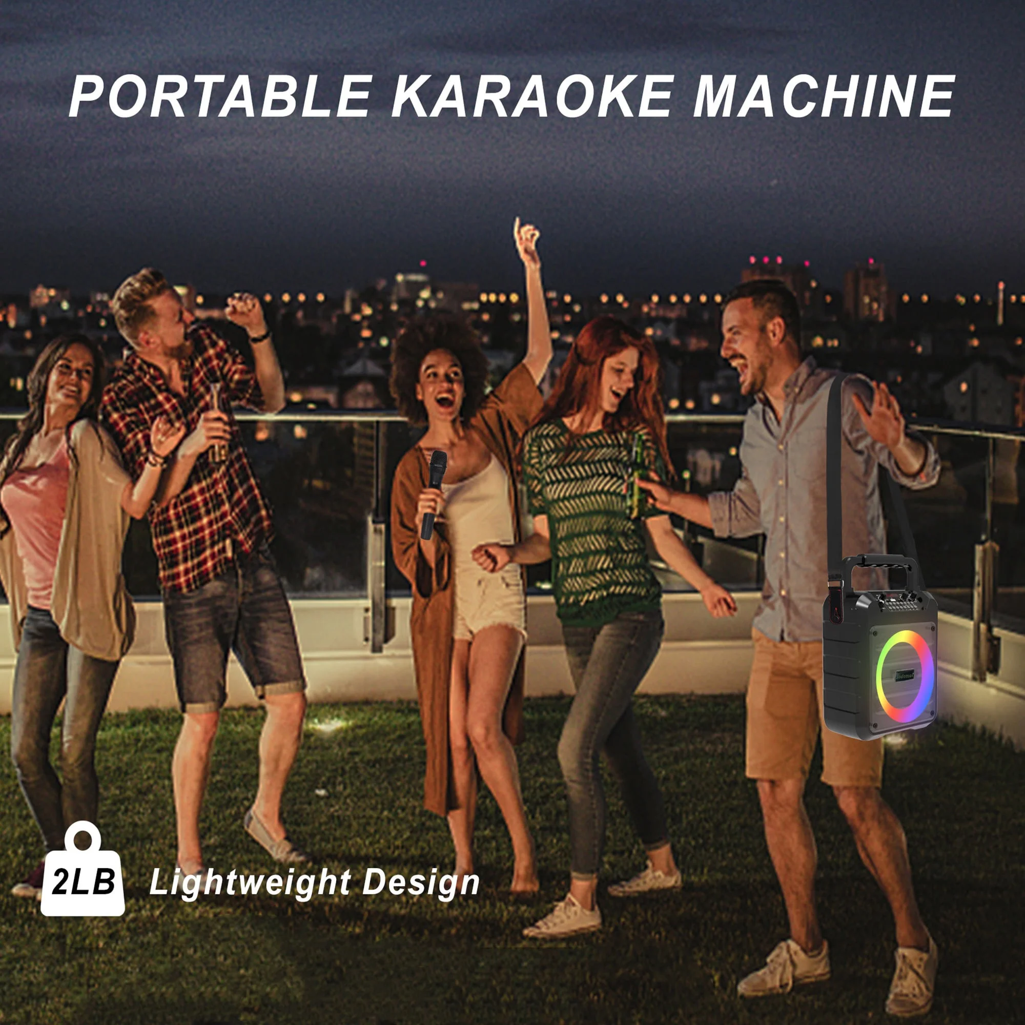 Karaoke Machine with 2 Wireless Karaoke Microphones 6