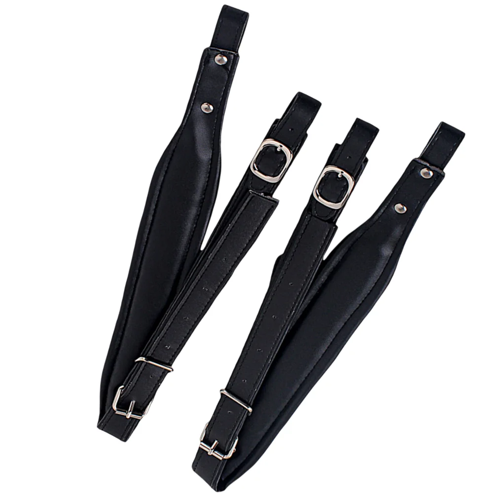 

1 Pair Adjustable Synthetic Accordion Shoulder Straps Belt for Bass Accordions E01 (Black)