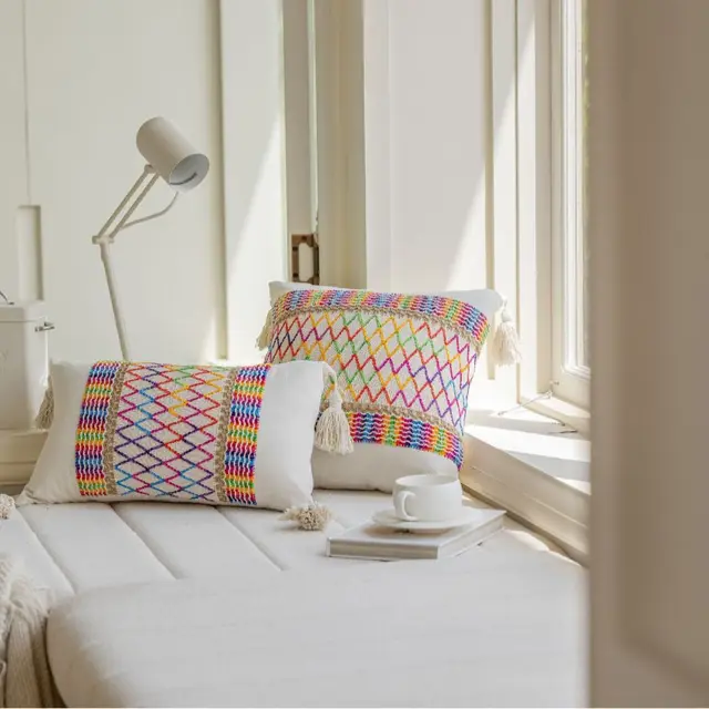 Multi-Color Jacquard Pillow Cover 2