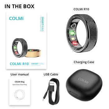 COLMI R10 Smart Ring with Charging Case for Men Women, Health and Sleep Monitor, 5ATM Waterproof, Multi-sport Mode 6