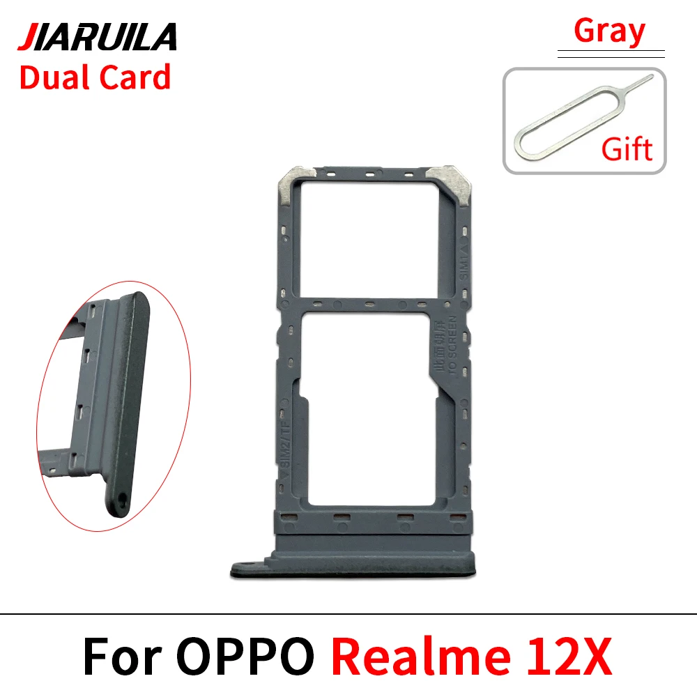 50Pcs, Realme 12X C25 C33용 Sim 카드 트레이 Sim 카드 서랍 칩 슬롯 홀더 전화 액세서리