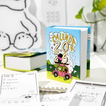 Journal GO 372 pagine Blocco note calendario creativo Simpatico calendario 365 giorni 2026 per forniture per ufficio scolastico Blocco note di cancelleria