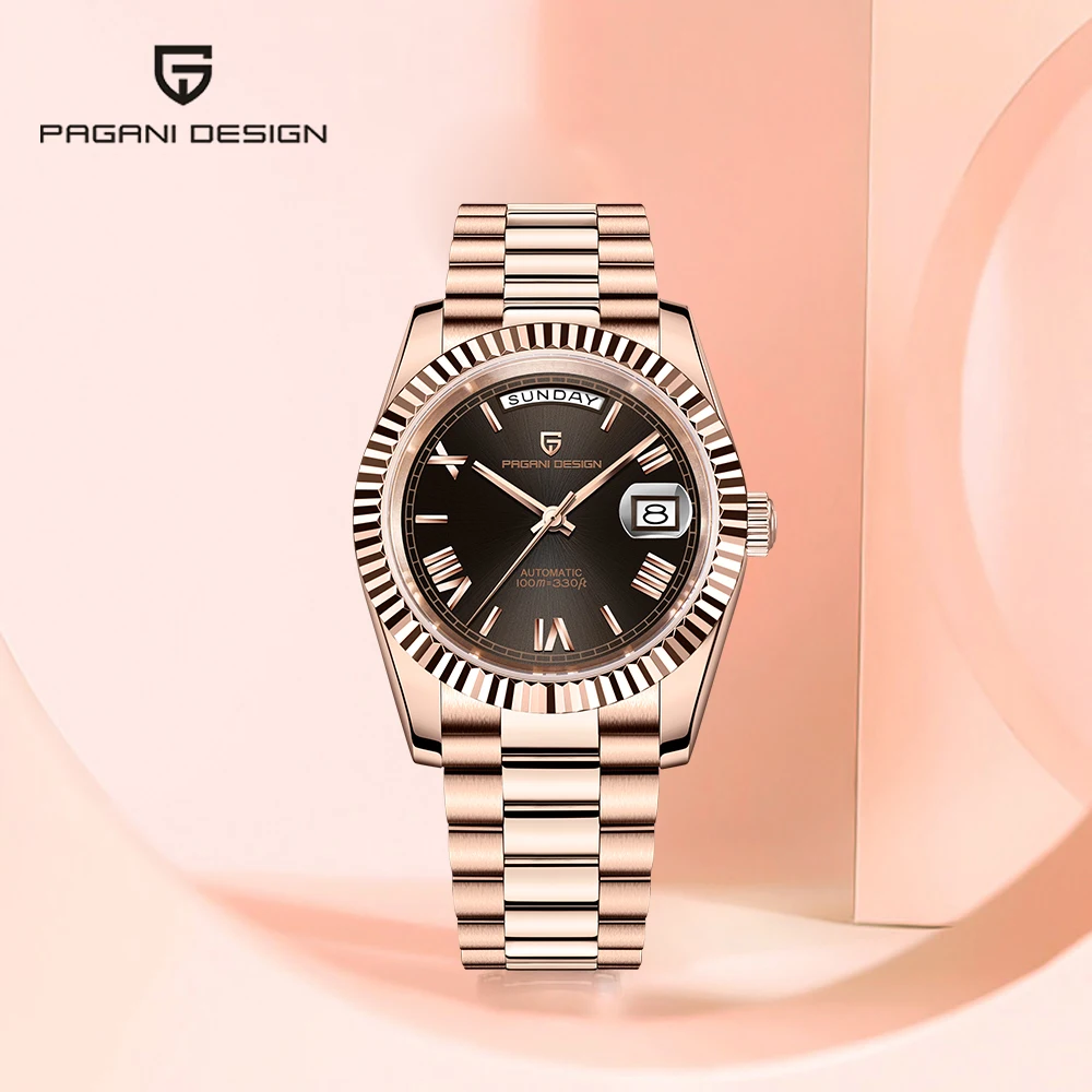 PAGANI DESIGN DD36 Rose Gold Men's Watches Mechanical Watches For Man Automatic Fashion AR Sapphire Mirror Wristwatches