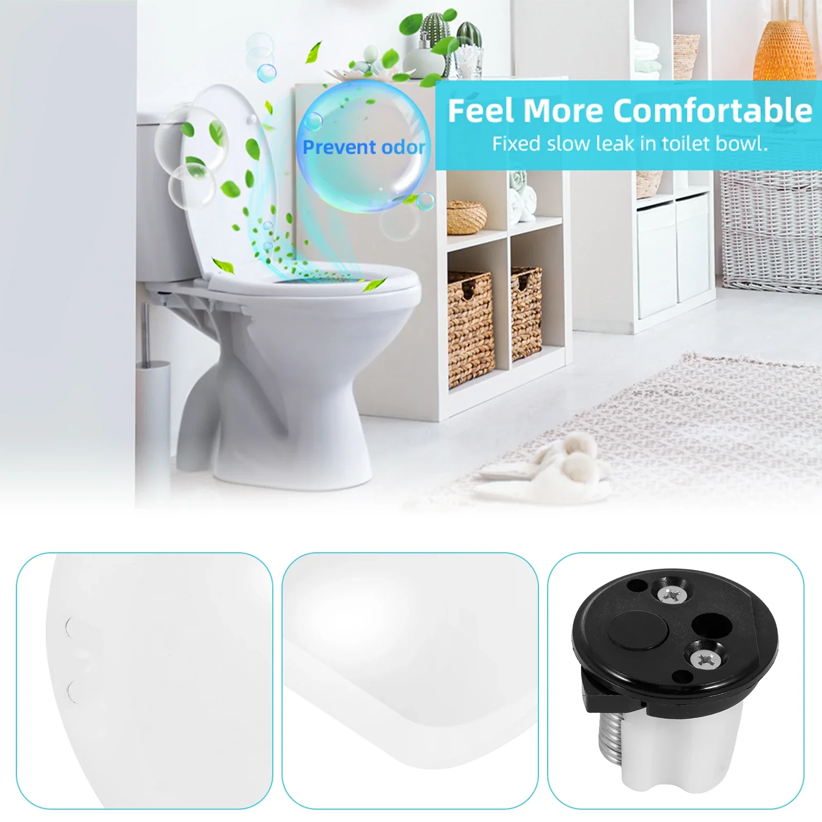 Toilet Flush Ball and Shaft Kit Leak Proof with Spring Cartridges Toilet Accessories Set for RV Bathroom Convenience