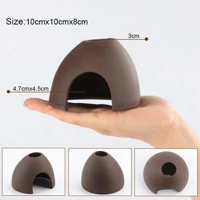 Ceramic Aquarium Decor: Fish & Shrimp Shelter Pottery House