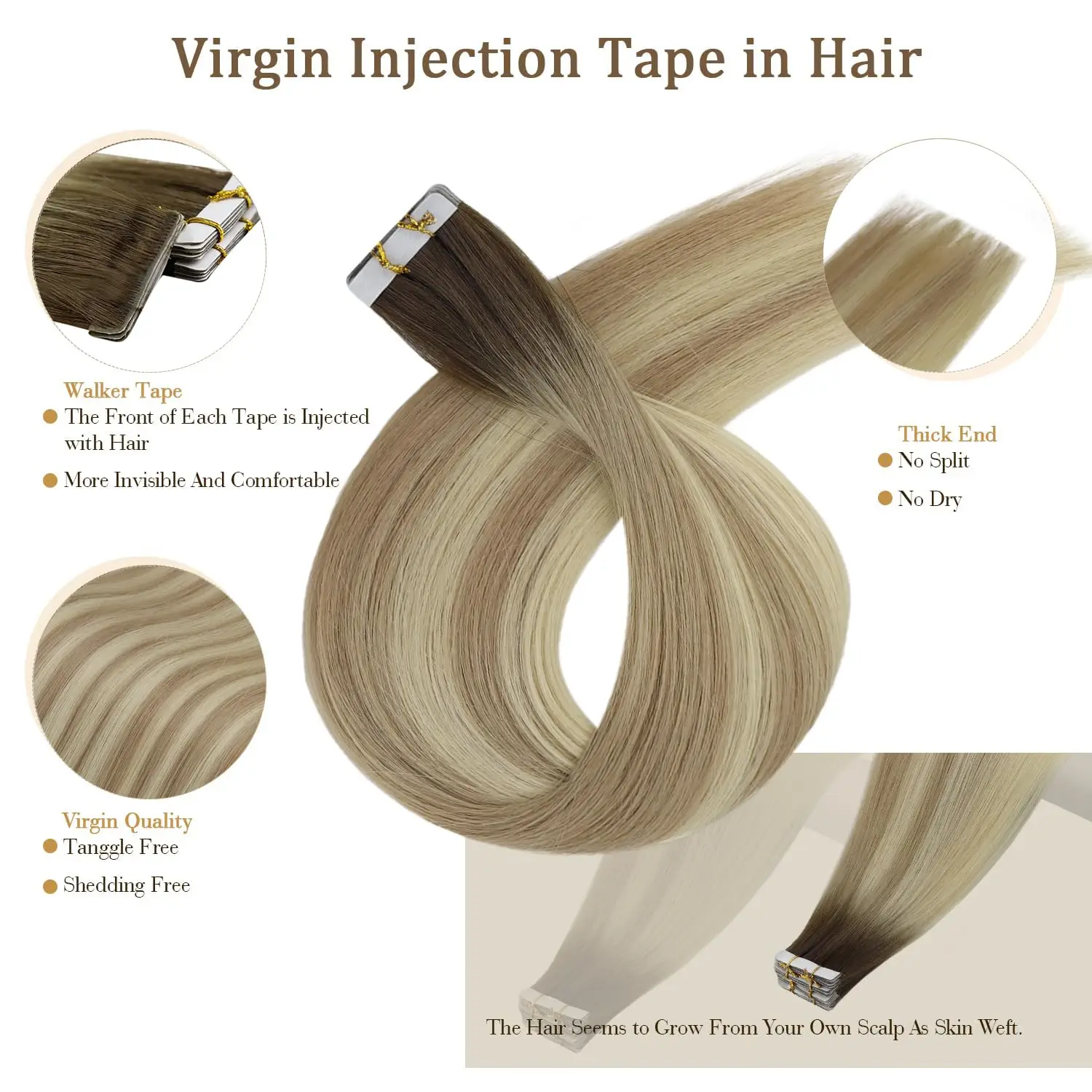 Full Shine Hair Injection Tape ins Human Hair Extensions Seamless Tape in Invisible Extensions human hair extensions,hair extensions