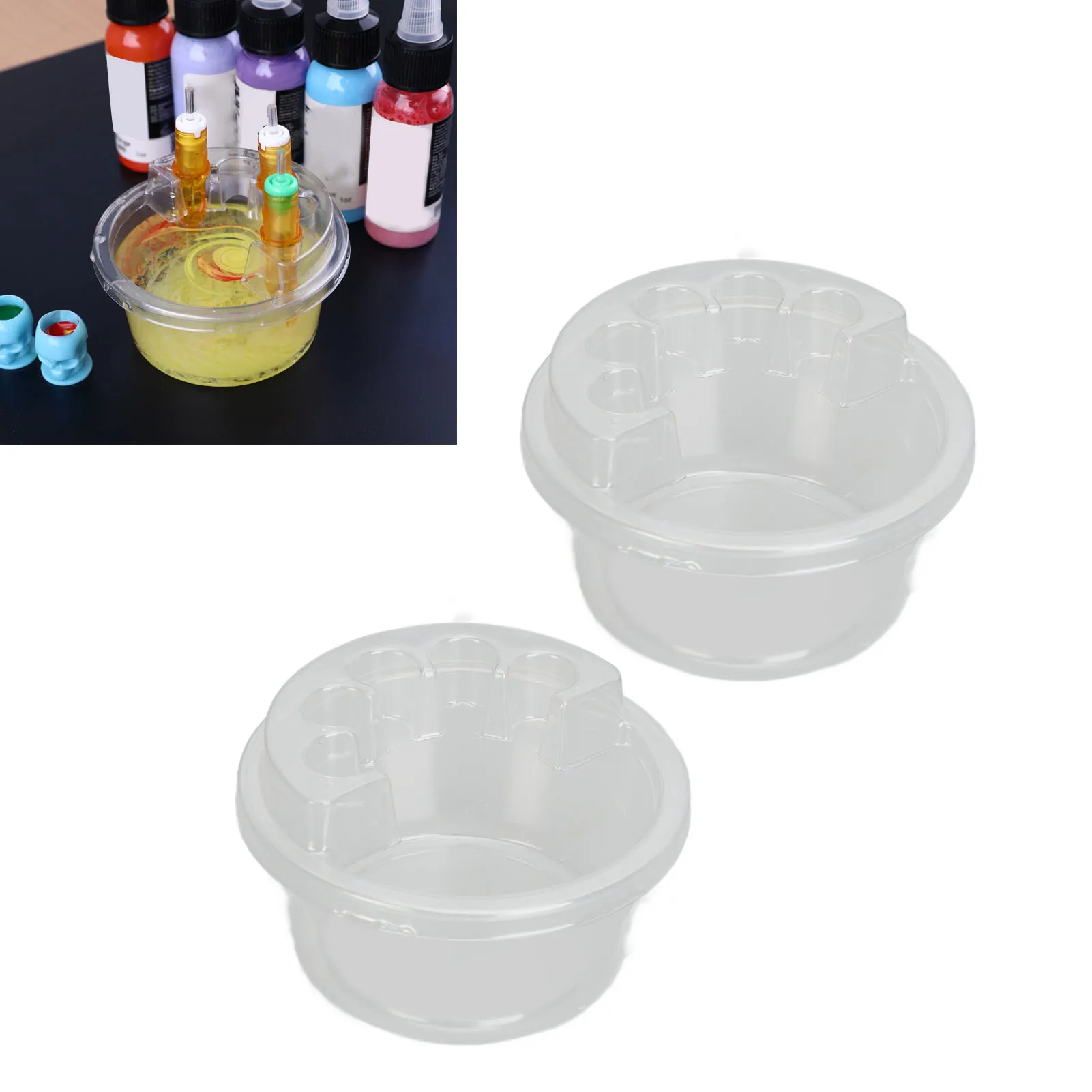 20 Sets Disposable Tattoo Cartridge Needle Holder Plastic Clear Tattoo Needle Cleansing Cup with Holder Stand Tattoo Accessories 100pcs fishing beads transparent double cross hole beads hard clear beads sets