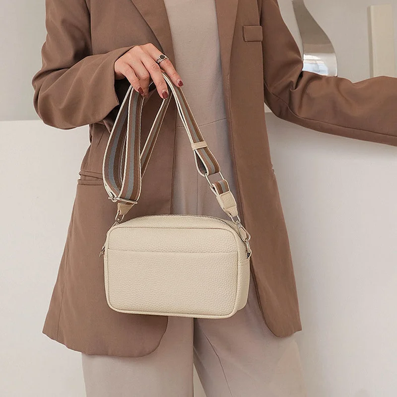 Wide Strap Women Crossbody Bags Beige Classic Ladies Handbags Luxury Square  Women Bags Shoulder Crossbody Sling Bags For Femele - AliExpress