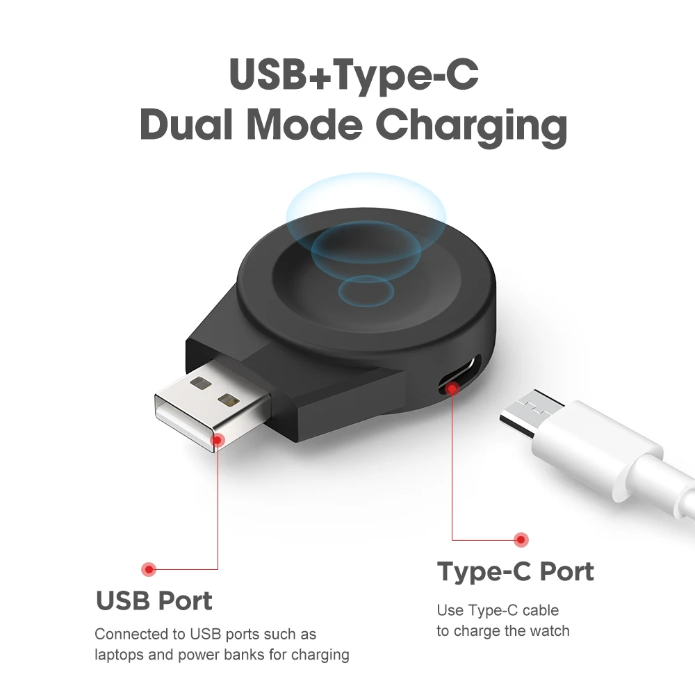 Magnetic Wireless USB-C Smart Watch Charging Dock Station