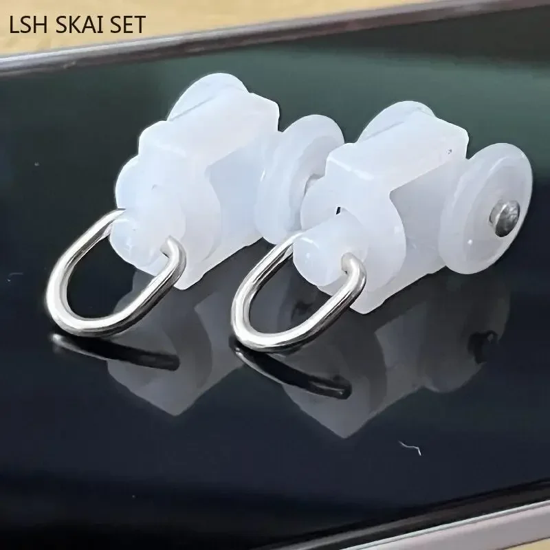 30pcs Curtain Track Accessories Plastic Roller Straight/bent Track Shower Curtain Hook Ring Pulley Household Hardware