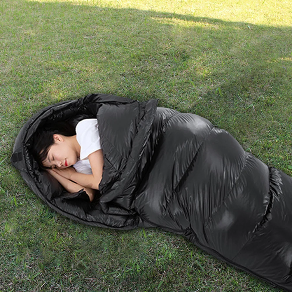 Mummy Sleeping Bag White Duck Down Lightweight Sleeping Bag Ultralight For Adults Cold Weather