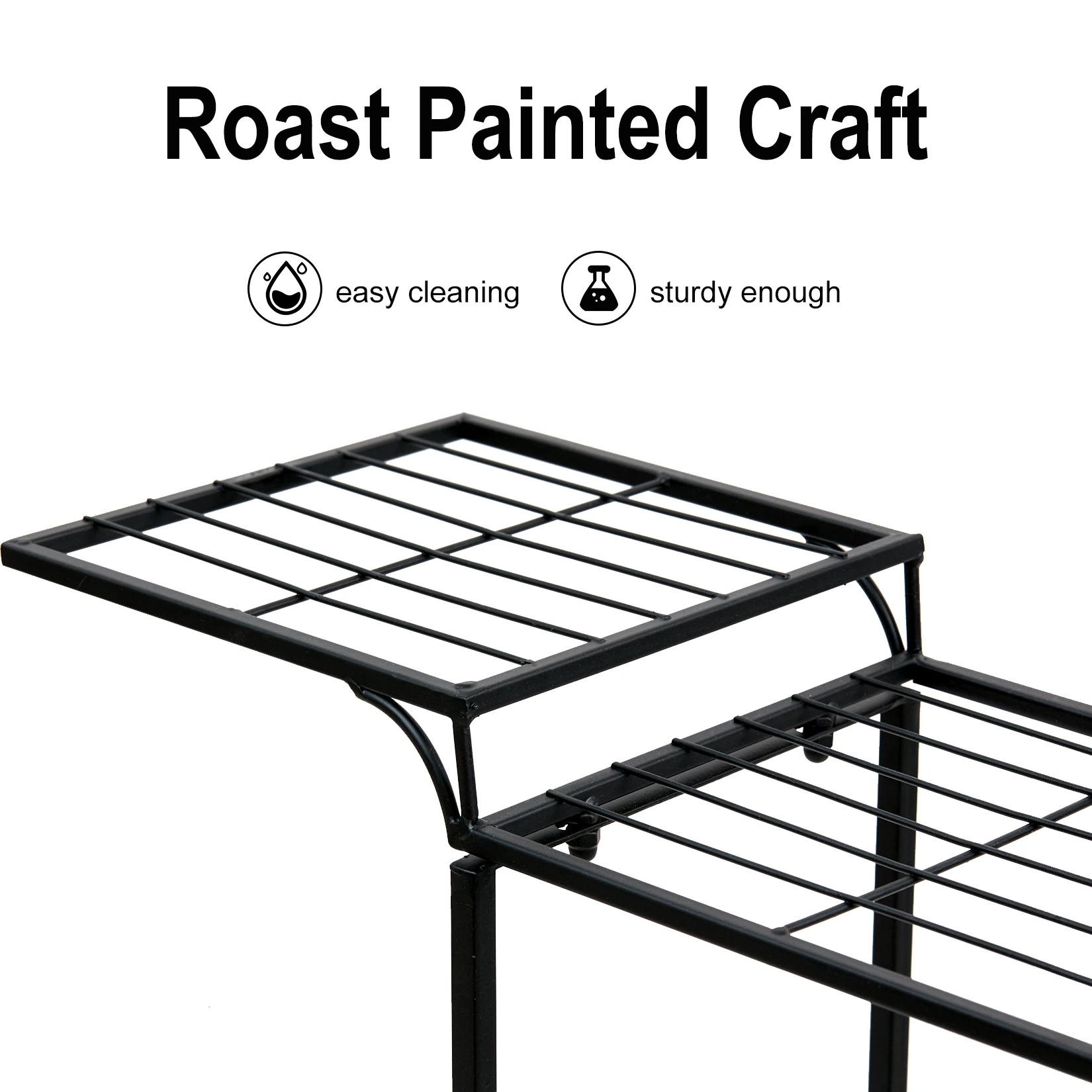 6 tiers metal plant stand garden cart plant stand flower pots holder display shelf rack