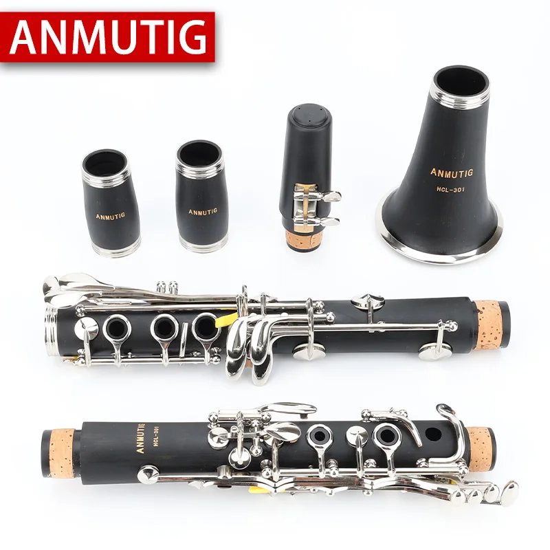 Bb Professional Clarinet 17 Key Hard Rubber Pipe Material Clarinete Instrument