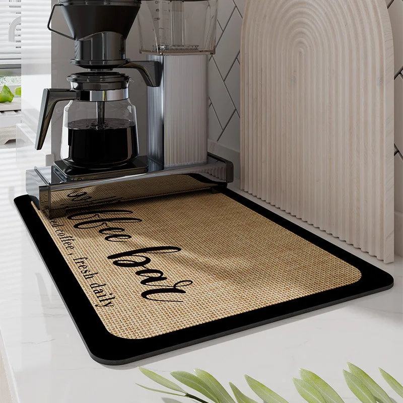 Coffee Maker Mat For Kitchen Counter Protector, Absorbent Dish