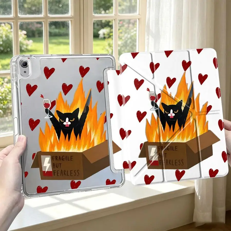 Premium Tablet Case with Pen Slot and 'Fragile But Fearless' Design