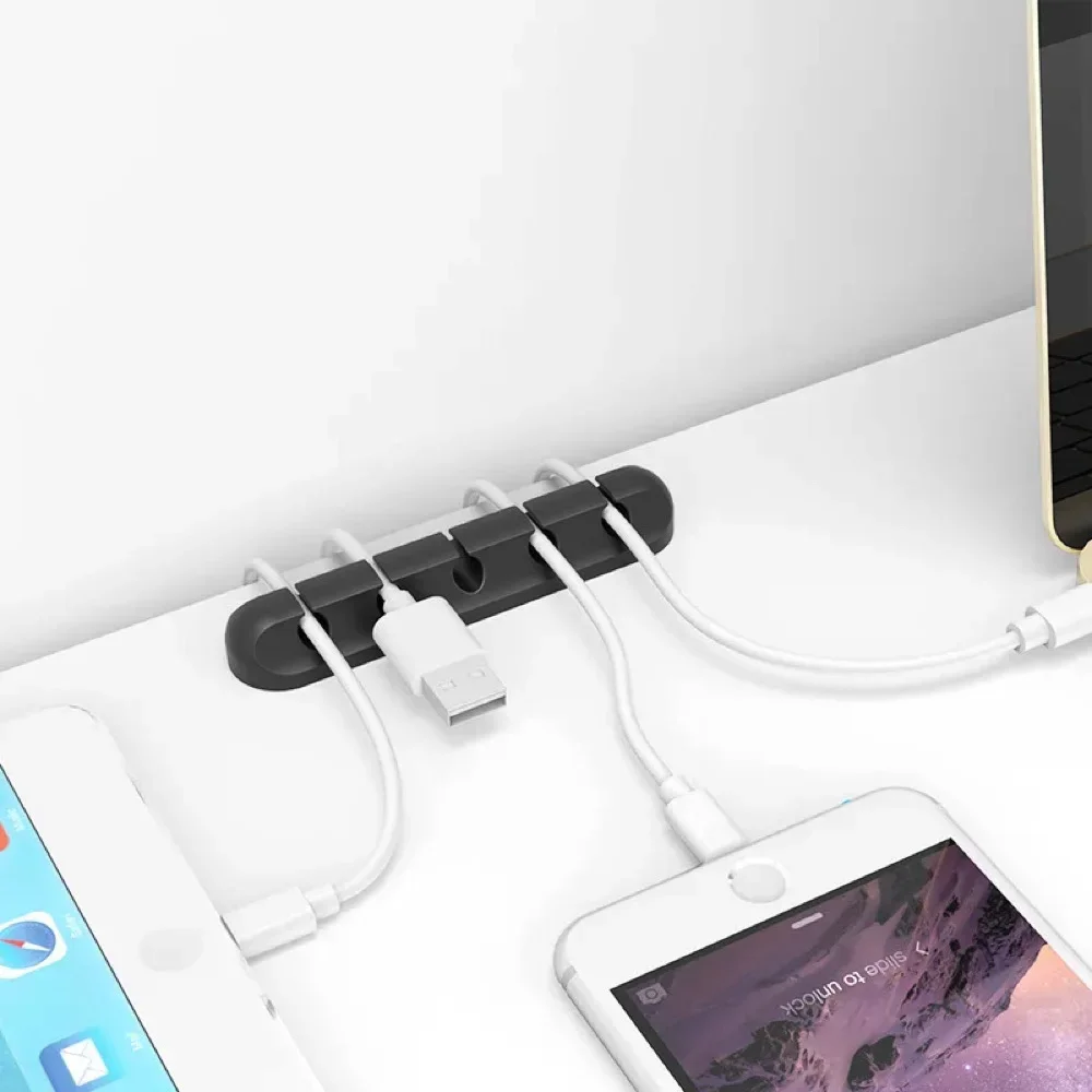 새로운 케이블 정리기, 실리콘 클립, 마우스, 키보드, 이어폰 보호 및 관리용 와이어 홀더, 유연한 USB 케이블 와인더