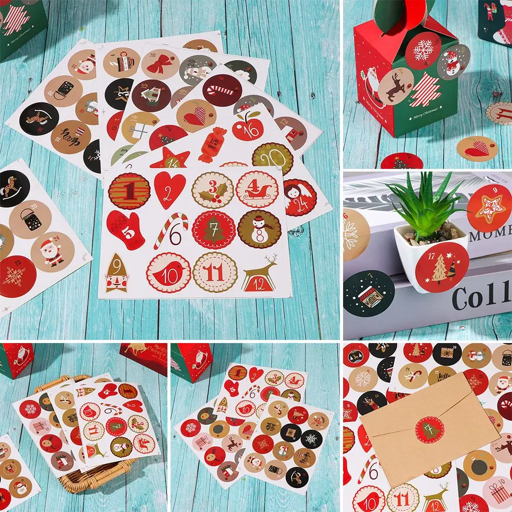 Paper Christmas Gift Stickers Labels for Decorative Sealing