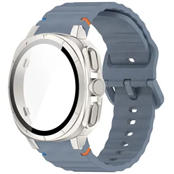 Enhanced Silicone Sports Strap with Protective Case - Galaxy Watch 7 44mm (Official blue star)