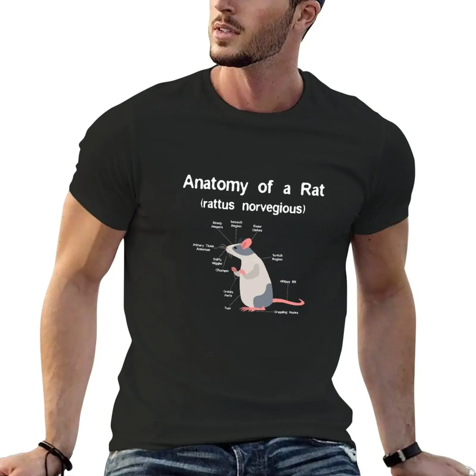 

Anatomy of Pet Rat print - Funny Rat Rodent Pet product T-Shirt Short sleeve tee cute clothes blanks workout shirts for men