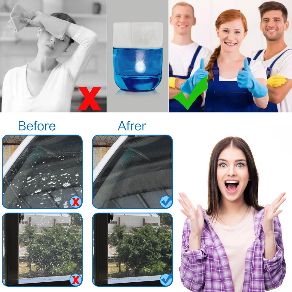 Windshield Washer Tablet 5/10/20/40/100Pcs Solid Cleaner Car Windscreen Wiper Effervescent Glass Toilet Cleaning Car Accessories