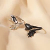 Enamel Glaze Highlights Black Knight Dragon Opening Adjustable Ring Personalized Trendy Men and Women Jewelry 2