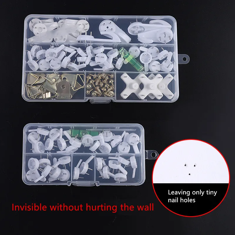 Hanging Hooks Picture Frame Hangers Wall Hooks 20PCS MultiFunction Painting Photo Plastic Nail Hanger Home Decor