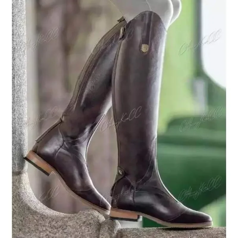Women’s PU Leather High Horse Riding Boots 1