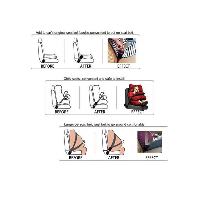 Estensore per Cintura di Sicurezza Auto, Clip Universale per Fibbia, Adattatore per Lingua da 20-22MM, Accessorio di Sicurezza per Veicoli - immagine 4