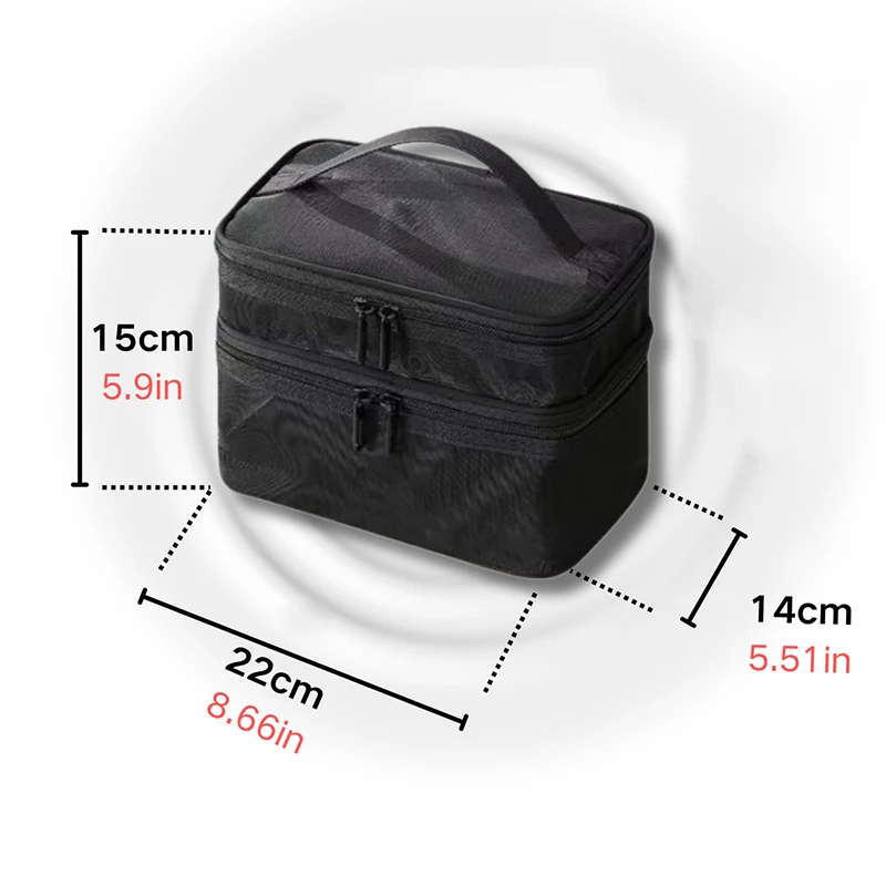 Double Layered Mesh Travel Makeup Bag Multifunctional Storage Case_voghion.com