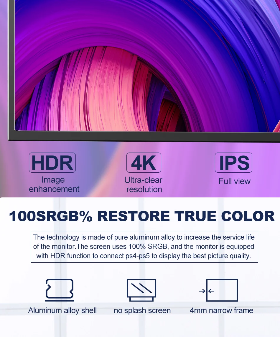 13,3 дюймов 4K USB Type C IPS экран портативный монитор для Ps4 PS5 ...