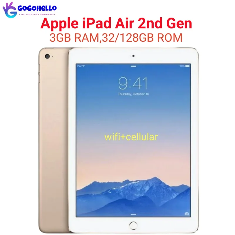 95% Nuovo Originale Apple Ipad Air 2014 Ipad Air 2Nd Gen Wifi + Cellulare 64Gb Rom 2Gb Ram 9.7 ''Ios 8.1 Ips Lcd Apple Tablet