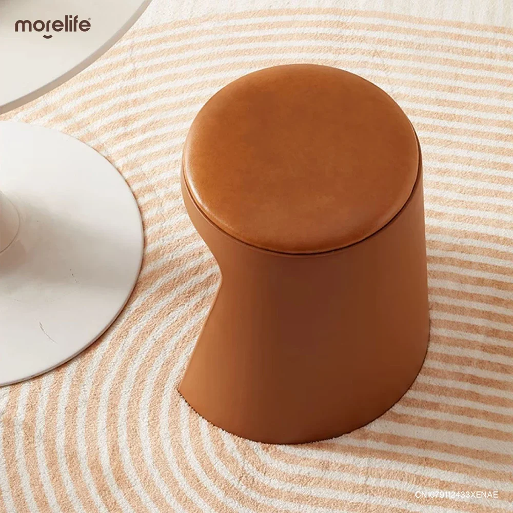 Nordic Style Creative Plastic Round Stool Modern Minimalist Living Room Stacked Shoe Changing Bench Storage Stools Furniture