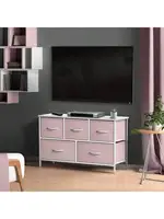 Sorbus Dresser with 5 Drawers - Storage Chest Organizer Unit with Steel Frame Wood Top Easy Pull Fabric Bins - Long Wide 2