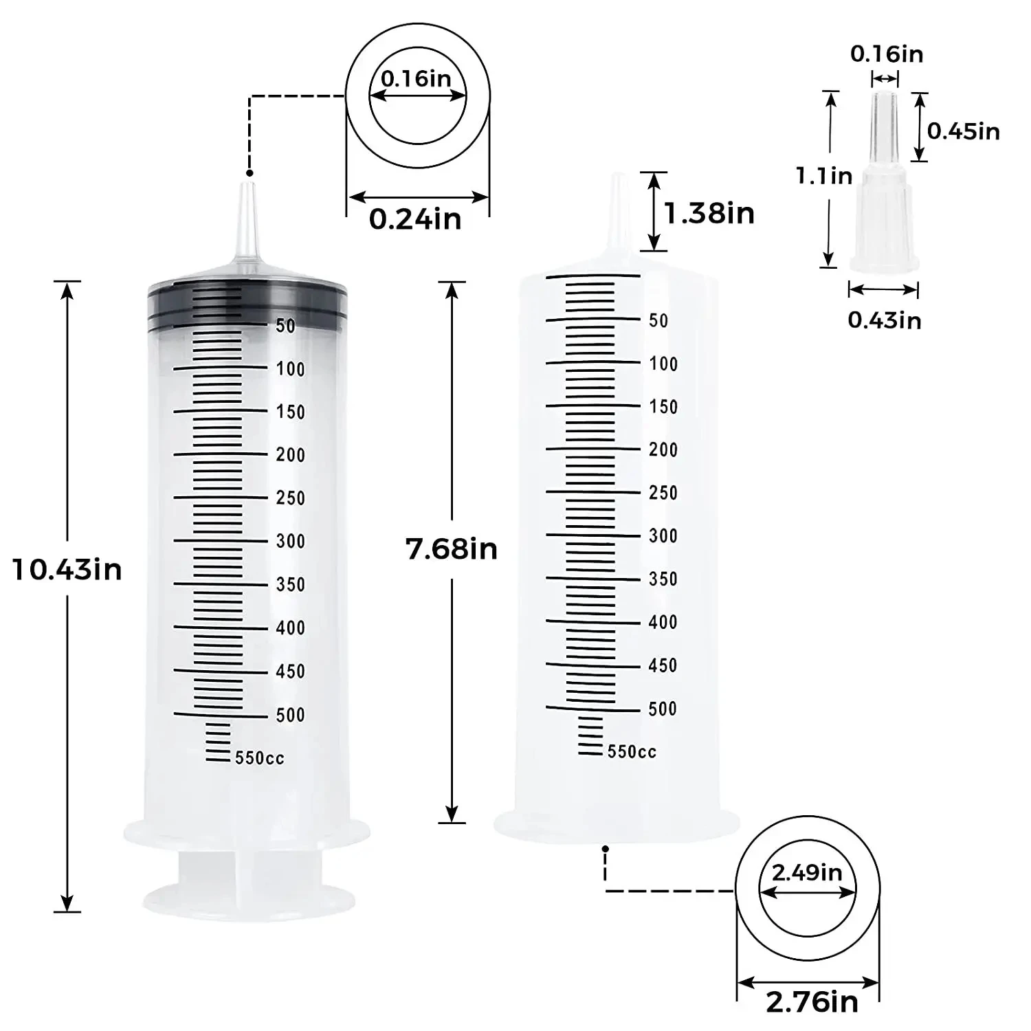 100ml-550ml Syringe Large Capacity With Multifunction 100cm Hose Pump Measuring Washable Injector For Pet Feeding Oil Glue Fluid 5