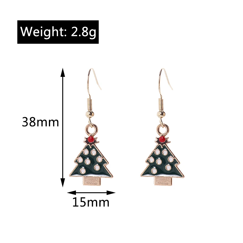 Leslie Hot Merry Christmas Ohrringe Weihnachtsmann Hirsch Baum Stern Glocke Schneemann Ohrringe Anhänger Frohes Neues Jahr Schmuck Geschenke – Detail 35