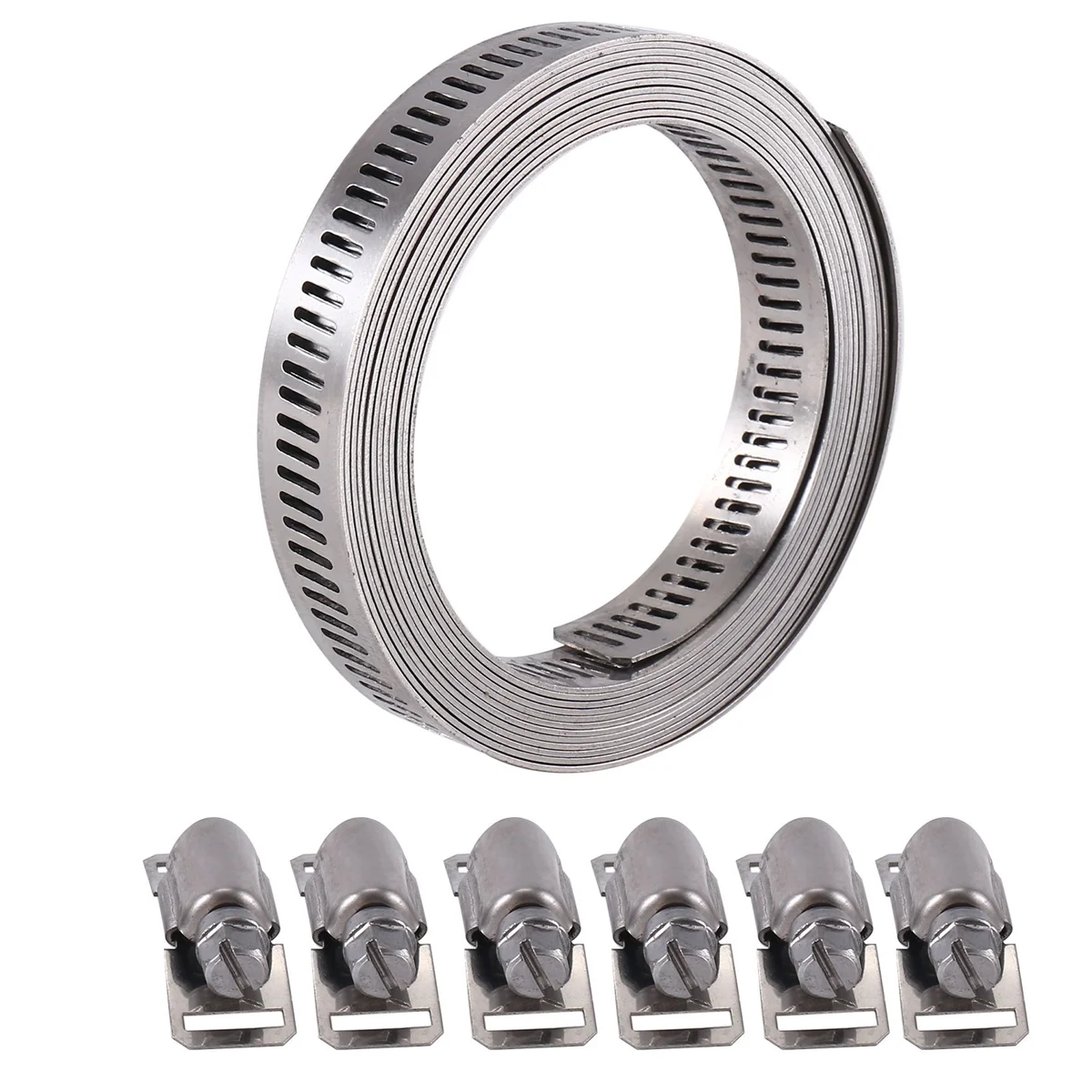 304 Stainless Steel Worm Clamp Hose Clamp Strap with Fasteners