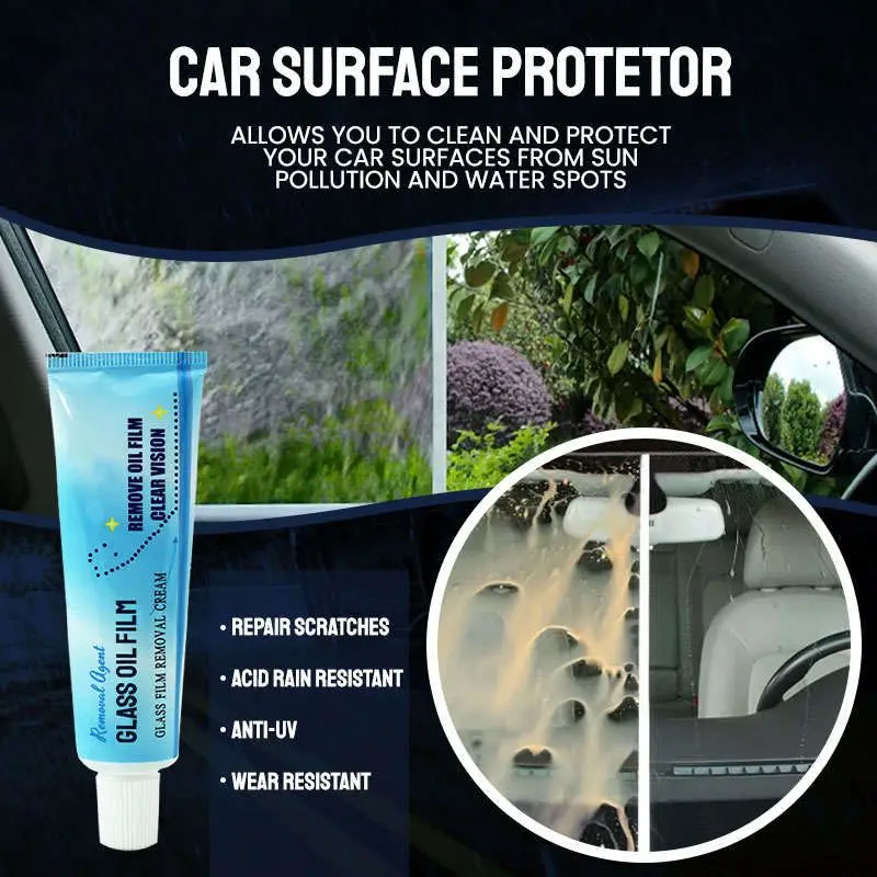 Car Glass Oil Film Cleaner Removal Cream Paste Windshield Water Spot  Remover