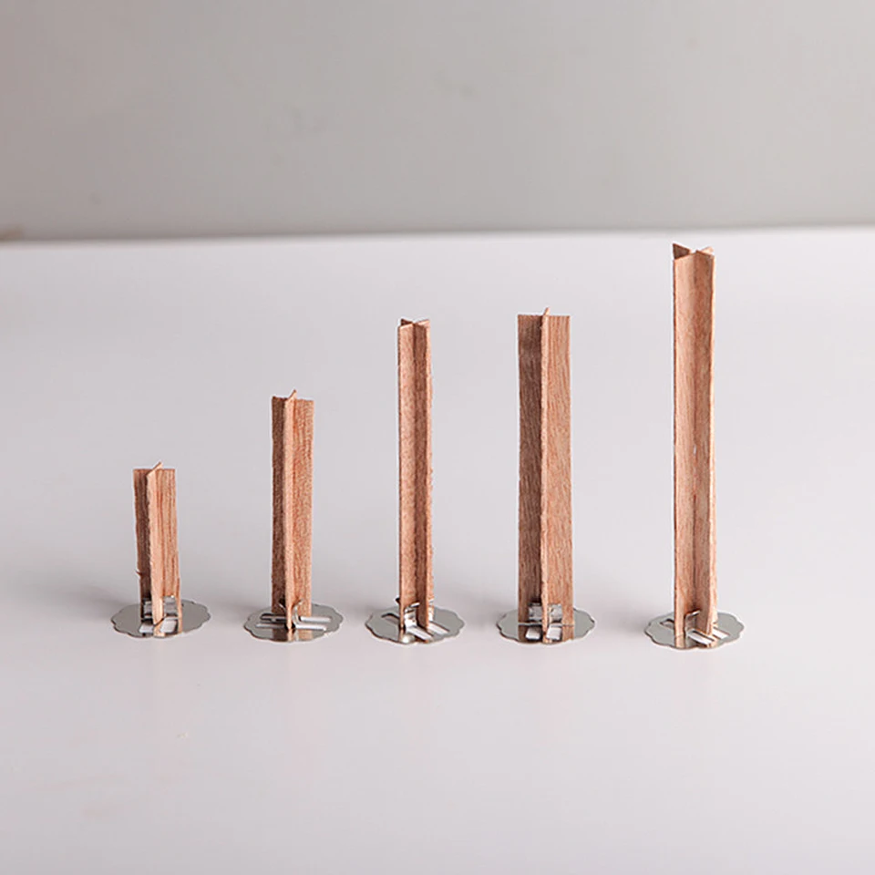 Stoppini Candele In Legno QUARKZMAN - 20 Pezzi Con Base Metallo 15x50mm