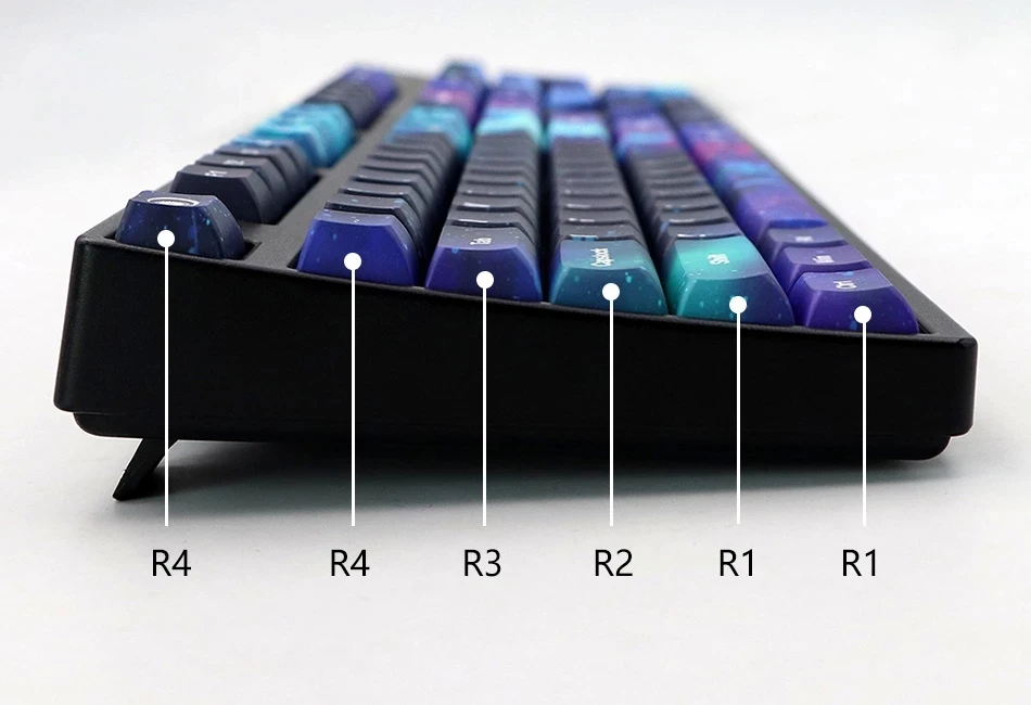 Teclas Céu Estrelado Keycaps Cereja Perfil Pbt Tintura Sublimação Teclado Mecânico para mx Switch 1.75u Deslocamento 7u Barra de Espaço 139 - Imagem 5