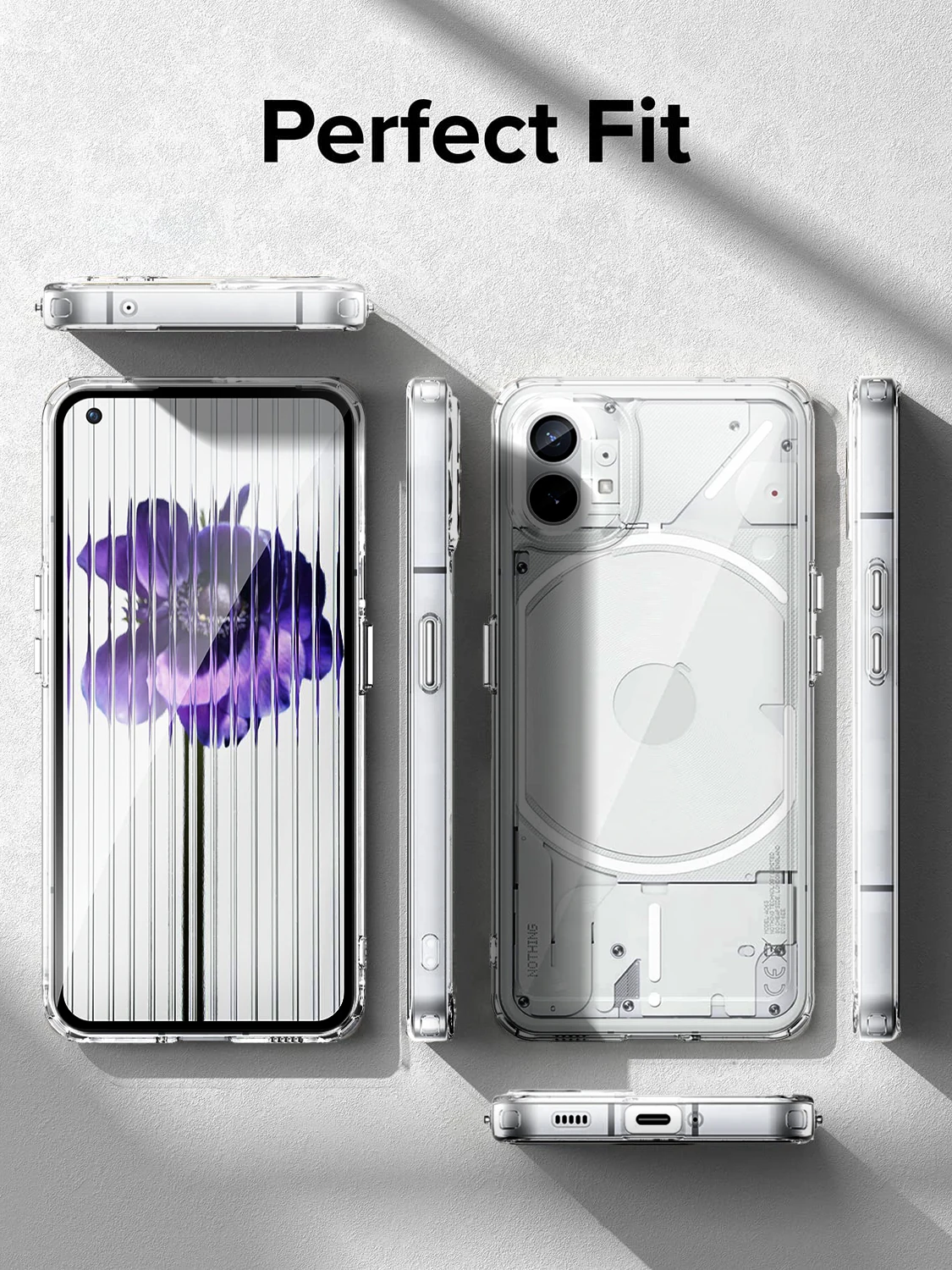 Luxury Transparent Phone Case For NOTHING PHONE 1 2 TPU Bumper