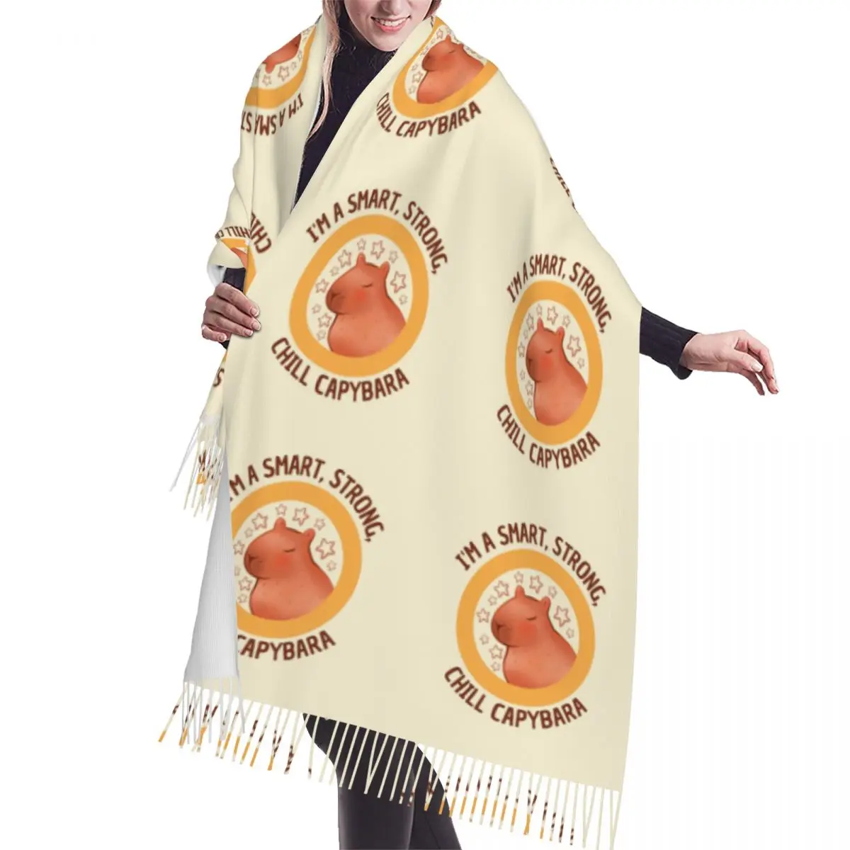

Женская большая забавная шаль, осенняя Толстая теплая шаль с кисточками, Модный Универсальный женский шарф
