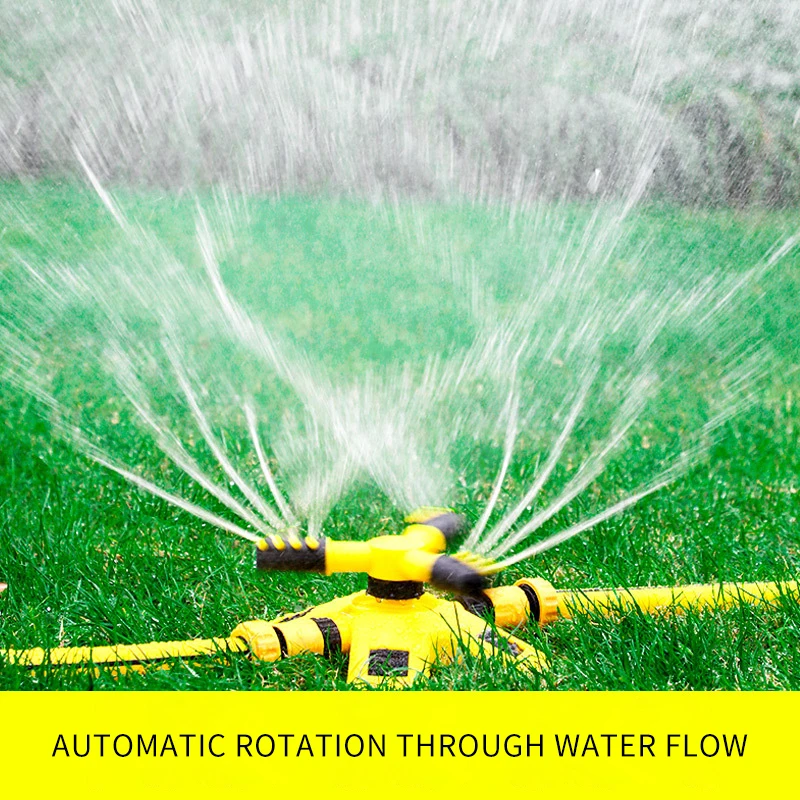 

360° Automatic Rotating Trigeminal Sprinkler For Irrigation Rotating Sprinkler Tandem Sprinkler Sprayers Watering Gardening