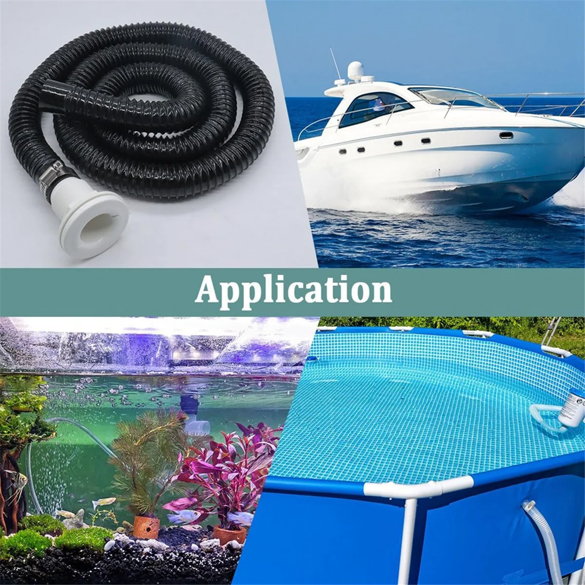 BAAU 1-1/8-Inch Bilge Pump Hose Dia Plumbing Kit,Bilge Pump Installation Kit , Drain Outlet Replacement Hardware
