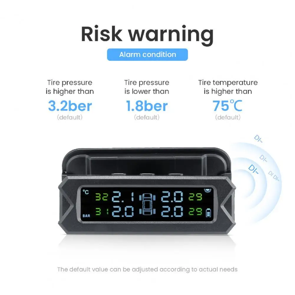 

Tire Pressure Monitoring System Useful Durable Wireless Digital Tire Pressure Monitoring System for SUV USB TMPS Car TPMS