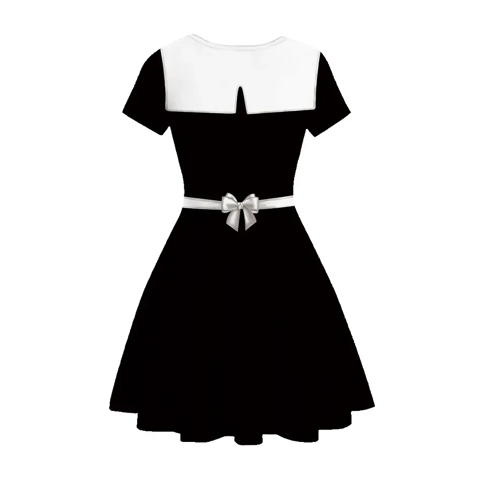 Movie Wednesday Cosplay Addams Costume Children Skirt Uniform Dress Vestidos Kids Girls Halloween Carnival Party